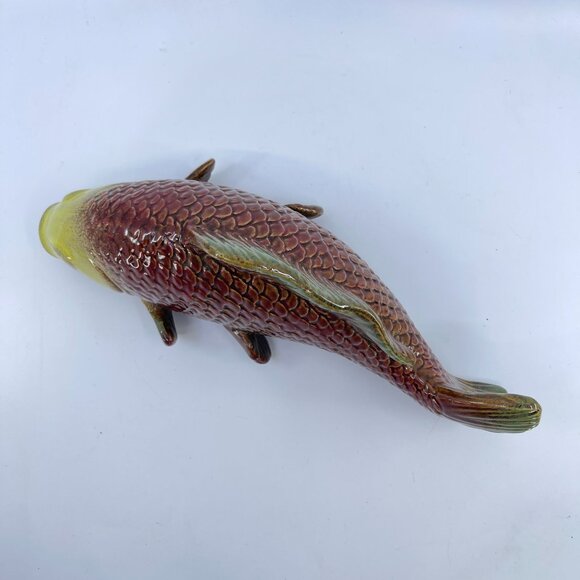 vintage ceramic koi fish intricately detailed figurine 12" long - Picture 9 of 11